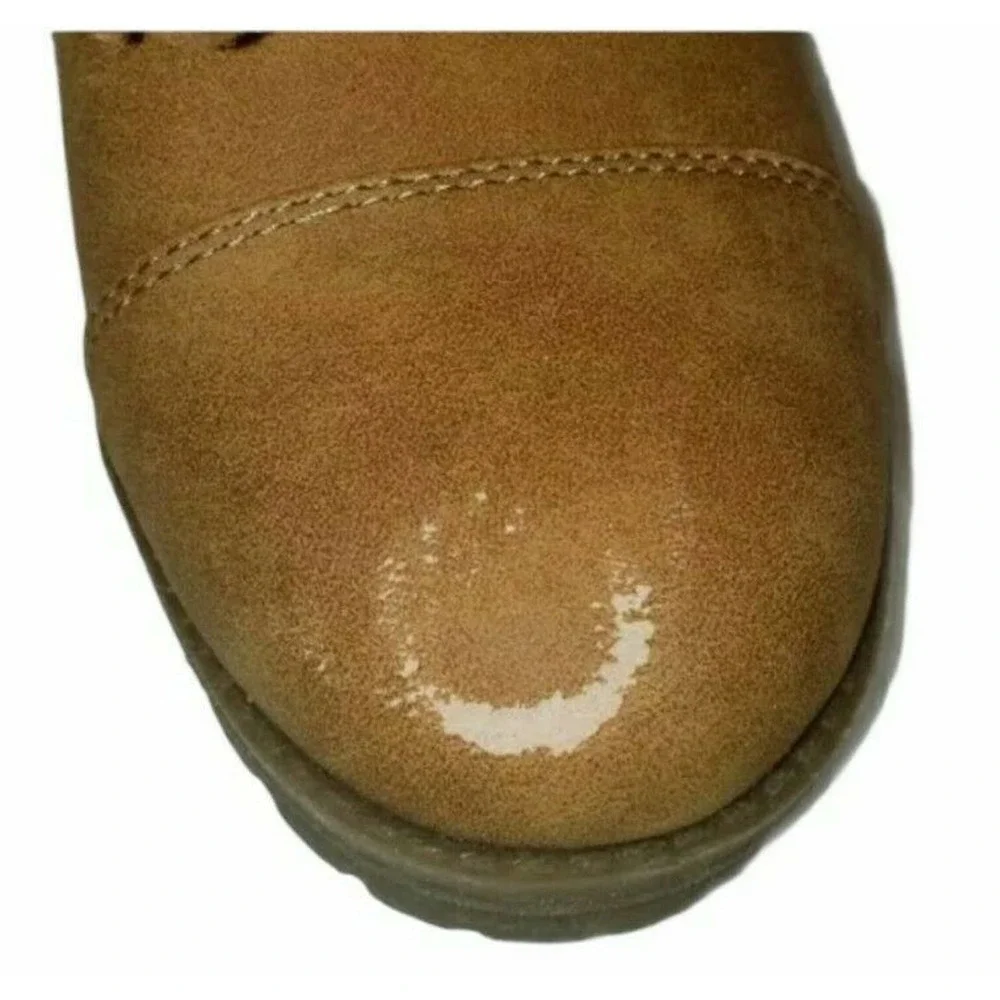 -■FLAWED■G by Guess Lace Up Heeled Zip Up Women's Combat Boots in Yam Siz… - Picture 3 of 4